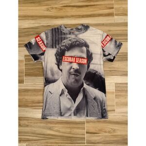 Get Money Wear Escobar Season Pablo Escobar Graphic T-Shirt Mens Large Gray Red